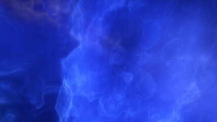 A blue space background with stars and a galaxy