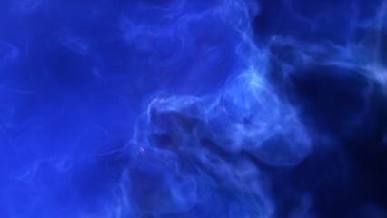 A blue space background with stars and a galaxy