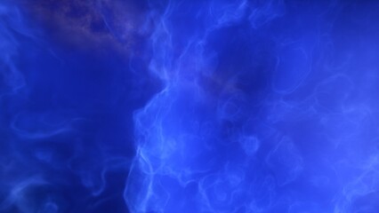 A blue space background with stars and a galaxy