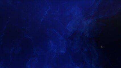 A blue space background with stars and a galaxy
