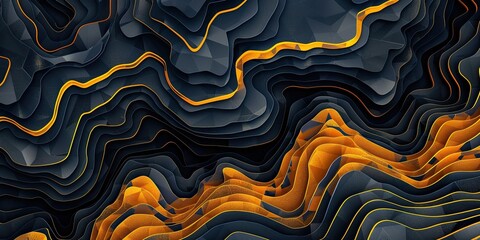 Obraz premium Abstract black and orange layered background.