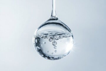 Mercury Drop. Chemical Element with Dense Droplet on Interesting Background