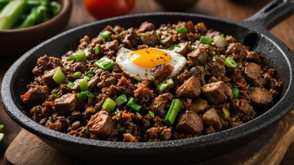 filipino style sizzling sisig silog art .jpeg