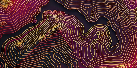 Obraz premium Abstract wavy lines in yellow and red.