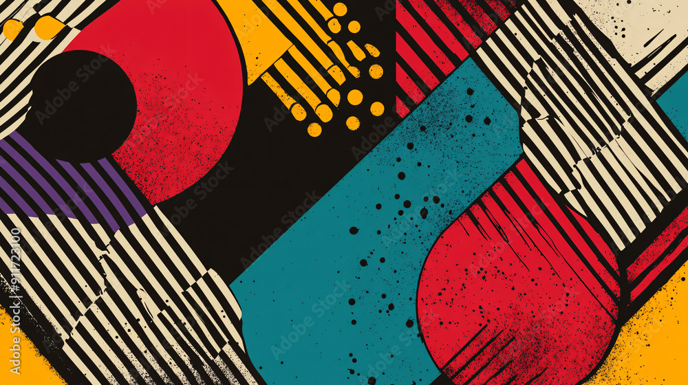 Canvas Prints pop line geometric background