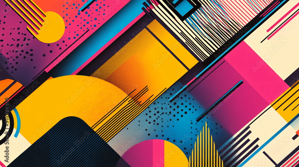 Canvas Prints pop line geometric background