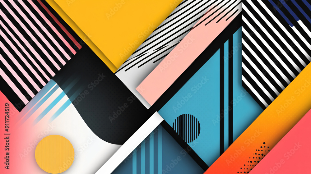 Canvas Prints pop line geometric background