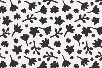 Pattern with exotic leaves vector abstract botanical background, trend print for printing on fabric, pattern for wallpaper and gift paper