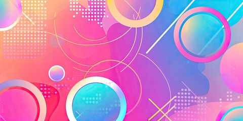 Obraz premium Abstract colorful background with circles and lines.