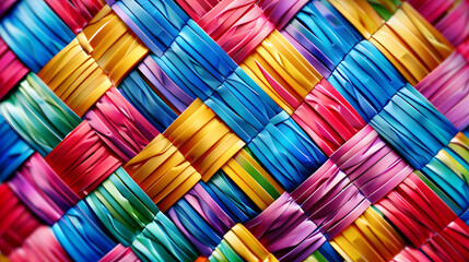 Colorful weave plastic pattern texture in jewel tones background wallpaper, texture, vibrant, close up, design, colorful