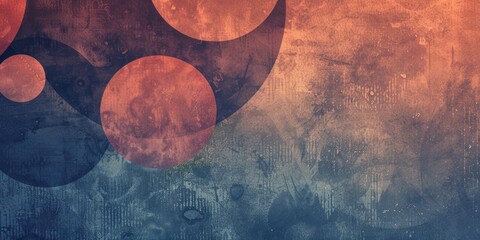 Abstract grunge background with red circles.