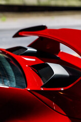 Rear spoiler on a car