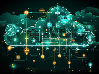 Obraz premium cloud computing concept