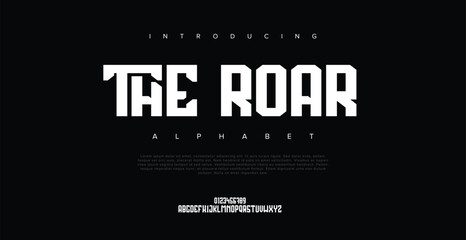 Roar Futuristic Elegant font Typeface Concept.