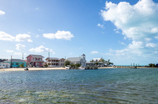 Colorful town of New Plymouth in Green Turtle Cay, Bahamas