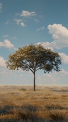 Rule of thirds applied to a solitary tree in a vast field