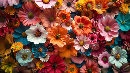 Vibrant colorful flowers background
