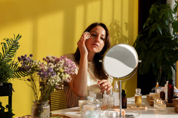  Middle Aged Woman Removing Makeup