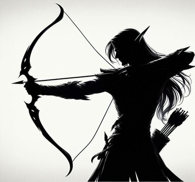 recommend clip art: Silhouette of Elf Archer