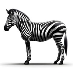 Fototapeta premium An illustrative image of a Zebra on a White background 