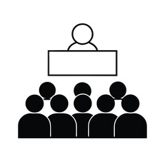 a Speaker before the audience vector art illustration 