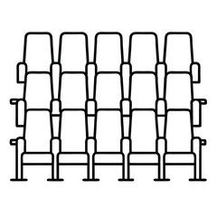 cinema armchairs theater hall seats vector art illustration 