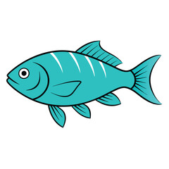 create me a solid color fish vector art illustration, isolated white background