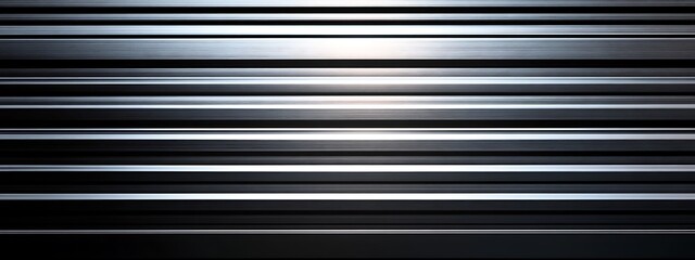 Fototapeta premium Seamless pattern of shiny metallic corrugated industrial roller shutter door with bright reflections 