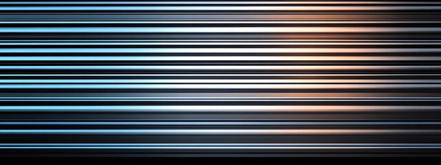 Obraz premium Seamless pattern of shiny metallic corrugated industrial roller shutter door with bright reflections 
