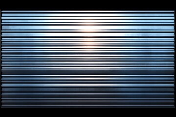 Fototapeta premium Seamless pattern of shiny metallic corrugated industrial roller shutter door with bright reflections 