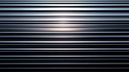  Seamless pattern of shiny metallic corrugated industrial roller shutter door with bright reflections 