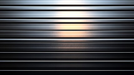 Obraz premium Seamless pattern of shiny metallic corrugated industrial roller shutter door with bright reflections 