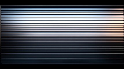  Seamless pattern of shiny metallic corrugated industrial roller shutter door with bright reflections 