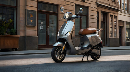 scooter parked on the street