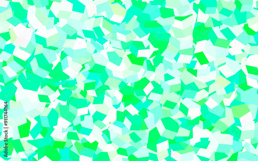 Wall mural light green vector backdrop with hexagons.