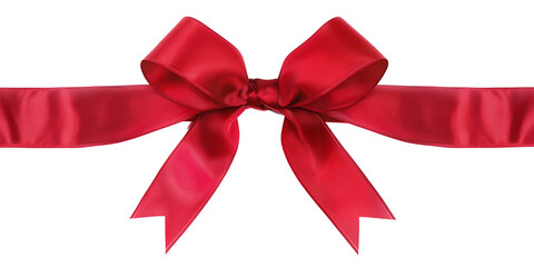 Red ribbon and bow realistic illustration