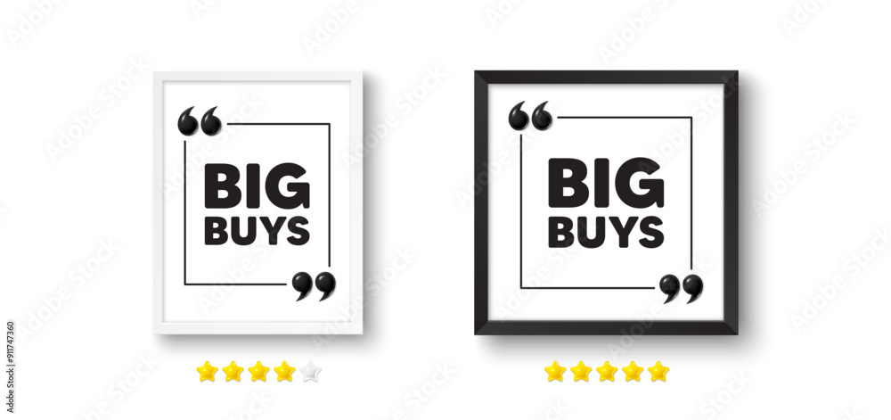 Canvas Prints picture frame with 3d quotation icon. big buys tag. special offer price sign. advertising discounts 