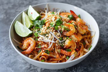 Pad Thai - noodles with prawn and vegetables.