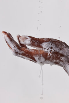 Wet soapy hands