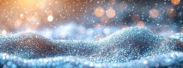  white and silver glitter background with space for text, white and grey glitter bokeh . white bokeh blur circle variety Dreamy soft focus wallpaper backdrop, Christmas snow or anniversary banner 