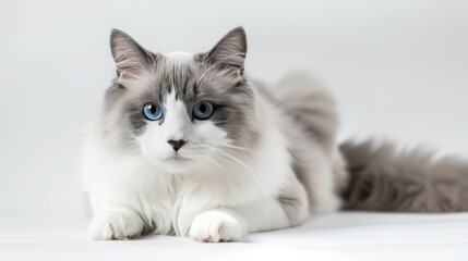 close up of cute fluffy kitten, beautiful Persian white cat, 