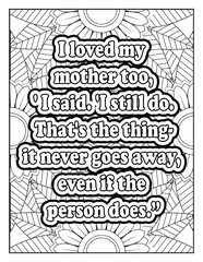 Doodles art for Mother's day or greeting card Motivational quotes coloring page with mandala background. Flower Background, Mother Quotes with flowers pattern. Adult Coloring book, floral coloring