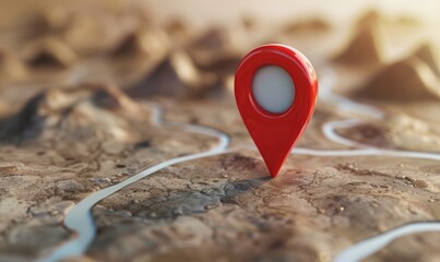 Animated 3D game sprite of a rotating locator pin used for map navigation or as a destination marker