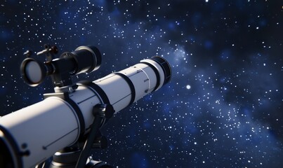 Astronomical telescope: a powerful telescope pointed at the starry sky, ready for astronomical discoveries