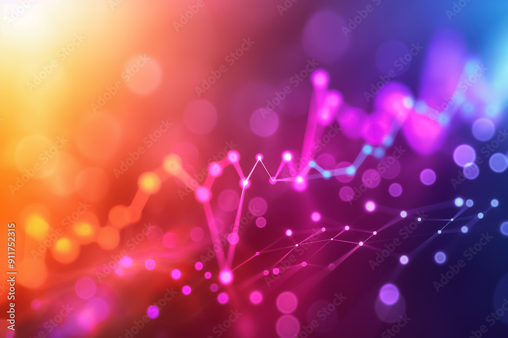 Poster exploration of abstract data visualization utilizing vibrant colors and engaging graphical elements 