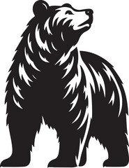 Bear black silhouette vector illustration