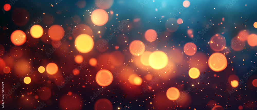 Leinwandbilder a colorful abstract background with lots of tiny dots. the background is a mix of red, yellow and bl