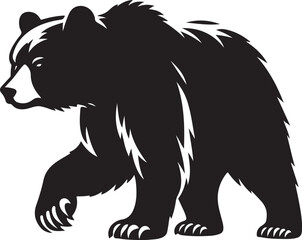 Bear black silhouette vector illustration