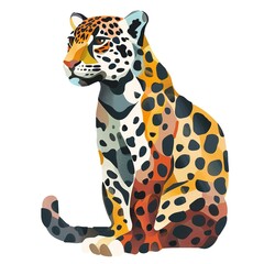 Jaguar Scandinavian Minimalism animal fashion cartoon isolated whitebackground 16:9