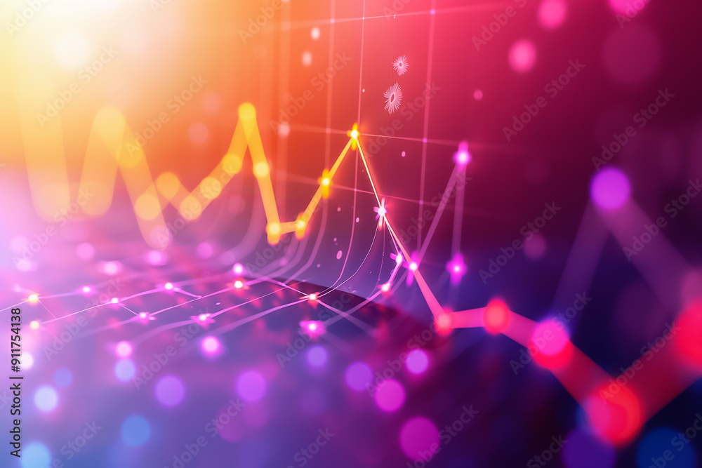 Poster exploration of abstract data visualization utilizing vibrant colors and engaging graphical elements 